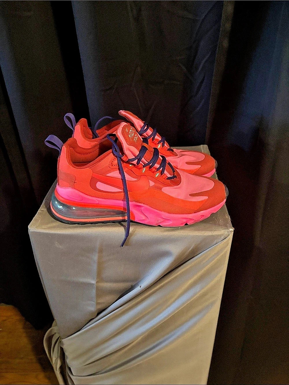 Nike Air Max 270 React Athletic Sneakers Red & Pink US 8